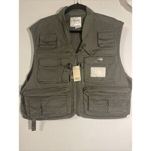 VTG Ausable Utlity Vest Mens XL Green Gray Sportsman Vest Fly Fishing Outdoor